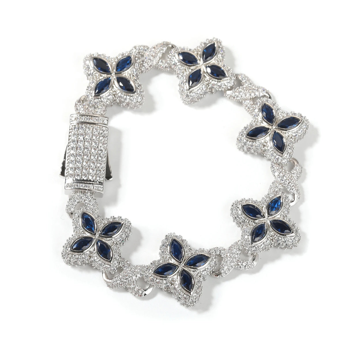 Iced Baguettes Floral Infinity Bracelets