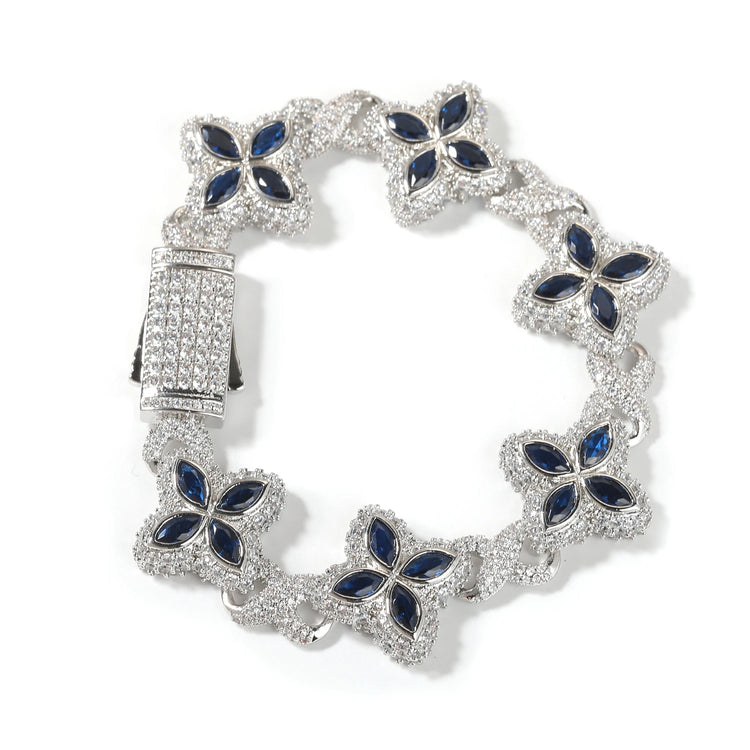Iced Baguettes Floral Infinity Bracelets