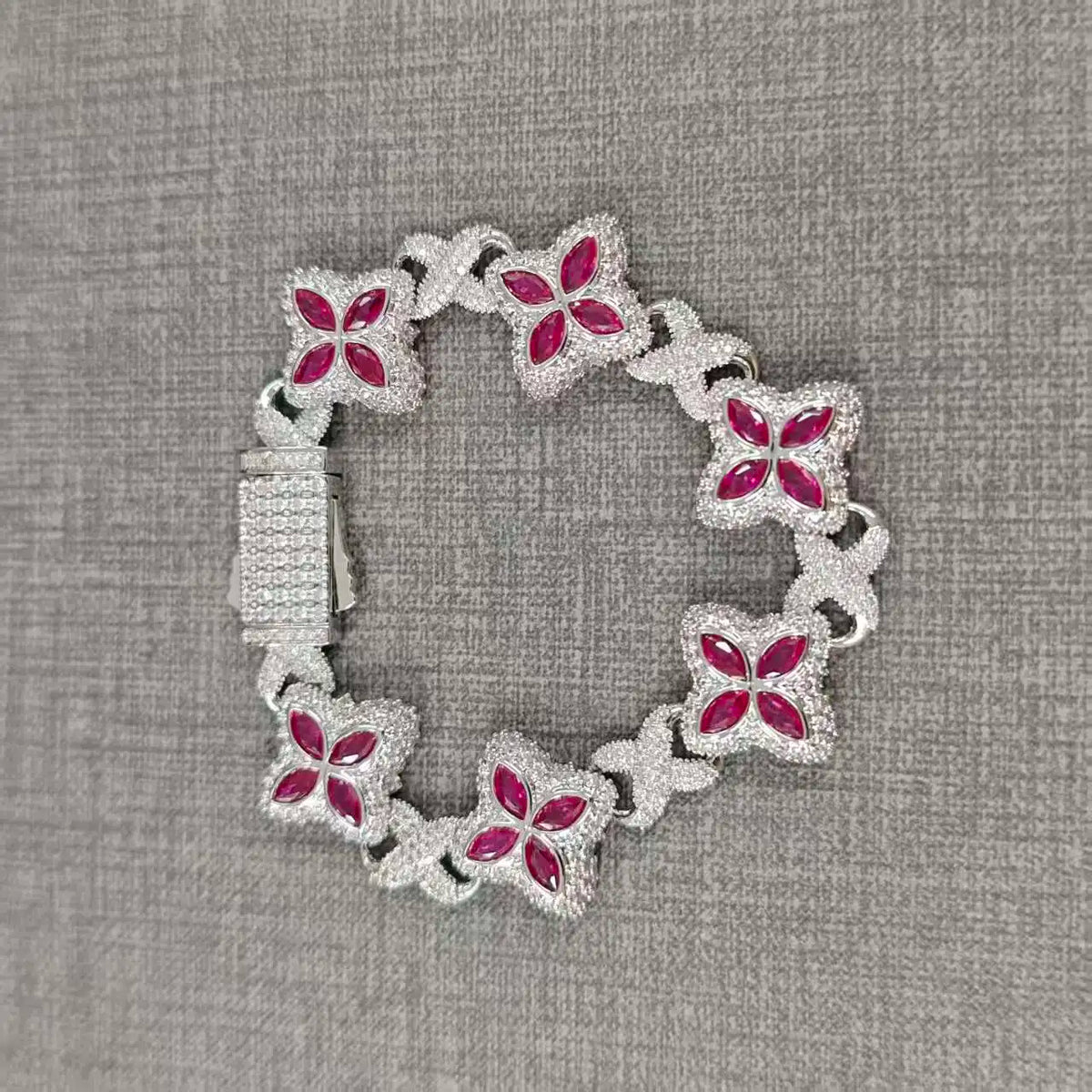 Iced Baguettes Floral Infinity Bracelets