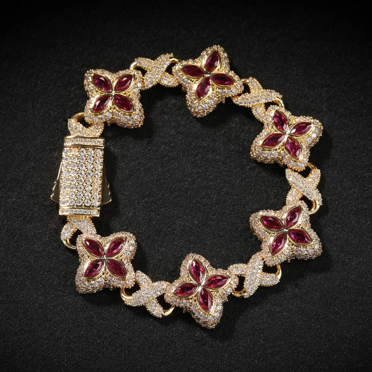 Iced Baguettes Floral Infinity Bracelets