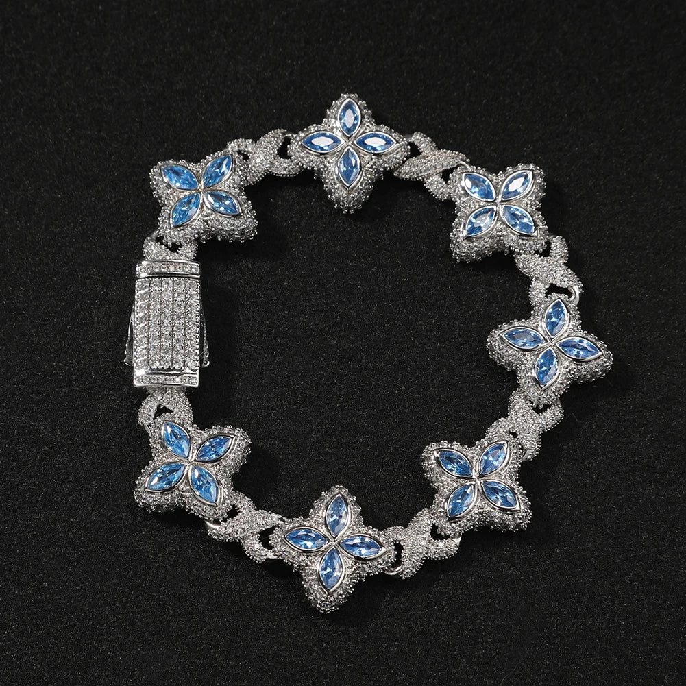 Iced Baguettes Floral Infinity Bracelets