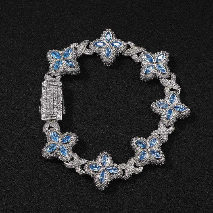 Iced Baguettes Floral Infinity Bracelets