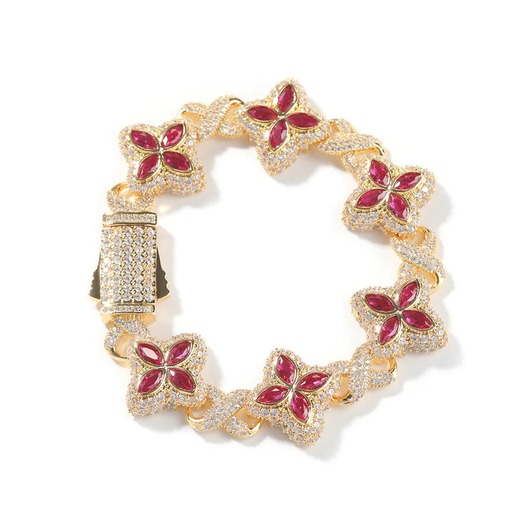 Iced Baguettes Floral Infinity Bracelets