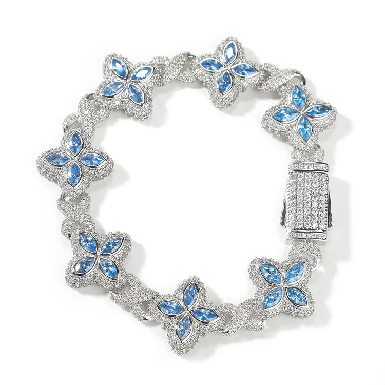 Iced Baguettes Floral Infinity Bracelets
