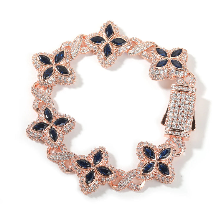 Iced Baguettes Floral Infinity Bracelets