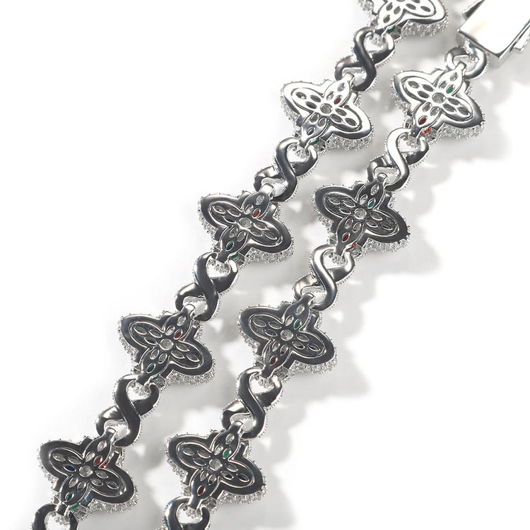Iced Baguettes Floral Infinity Bracelets