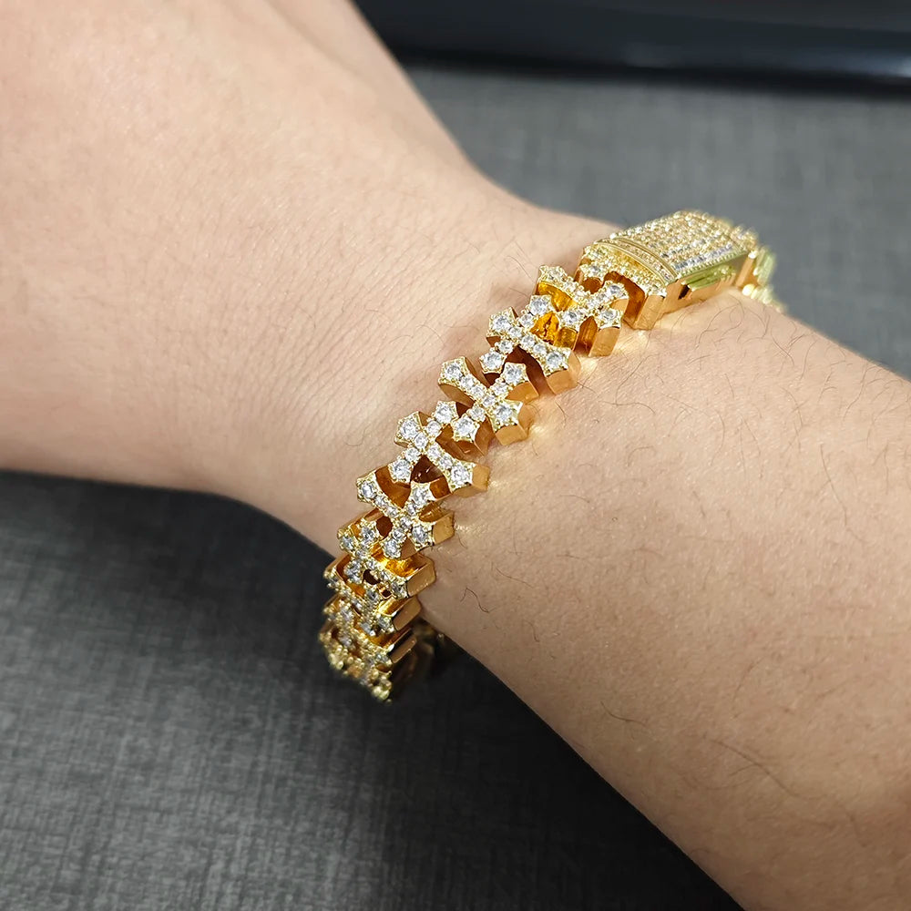 Iced Cross Chains and Bracelets