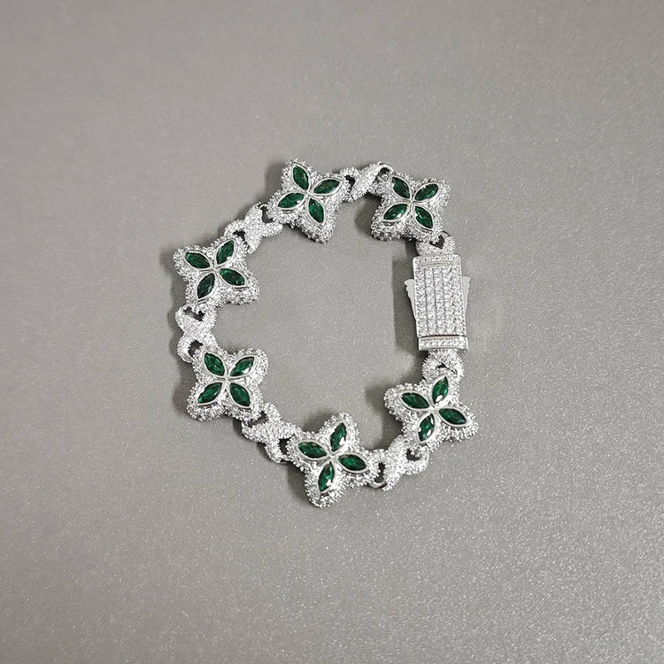 Iced Baguettes Floral Infinity Bracelets