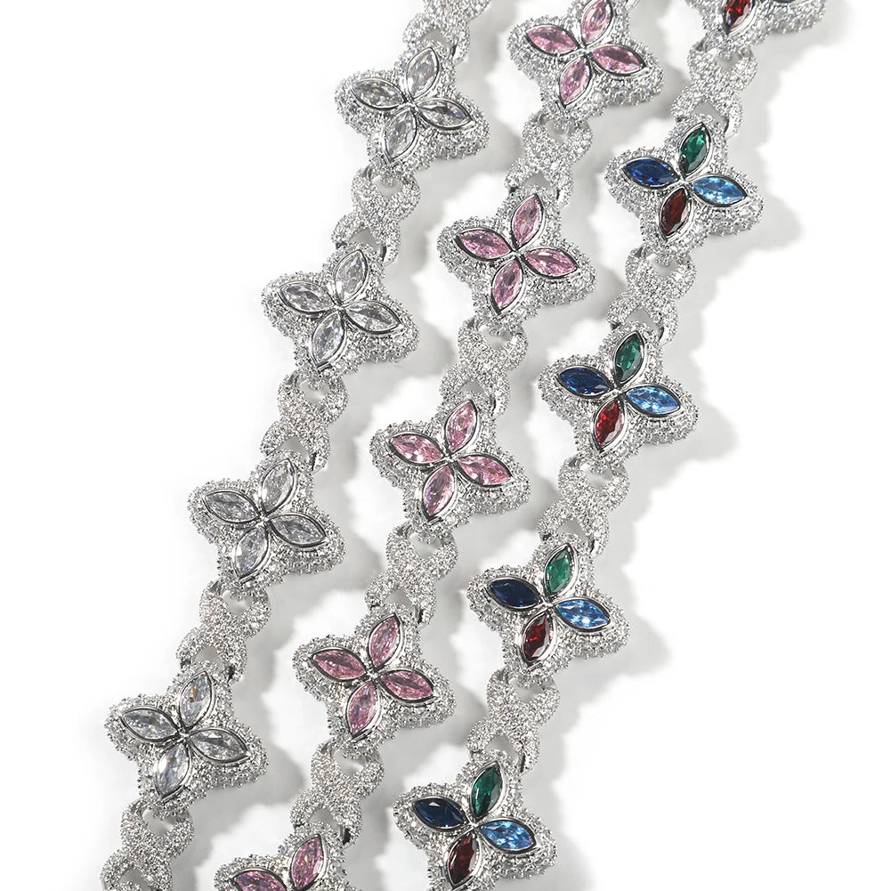 Iced Baguettes Floral Infinity Bracelets