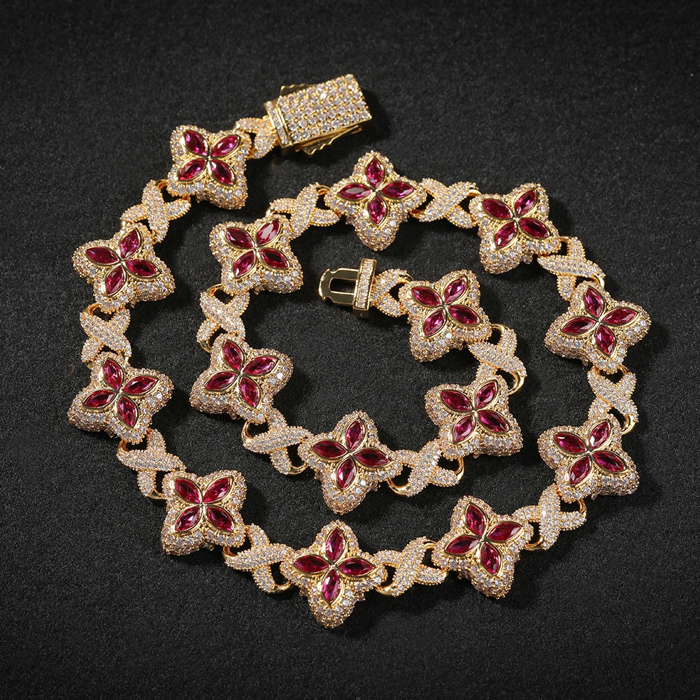 Iced Baguettes Floral Infinity Bracelets