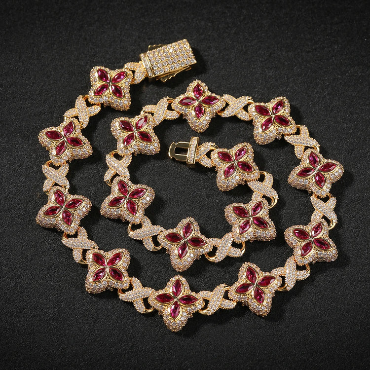 Iced Baguettes Floral Infinity Bracelets