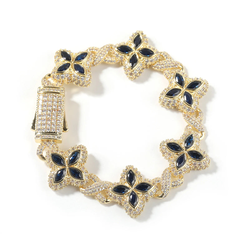 Iced Baguettes Floral Infinity Bracelets