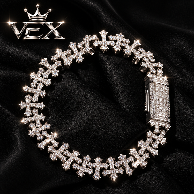 Iced Cross Chain Bracelets